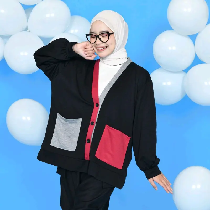 MYBAMUS X TITAHARR TITA COLORBLOCK CARDI - OUTER KANCING - CARDIGAN KOREA STYLE Cewek 0