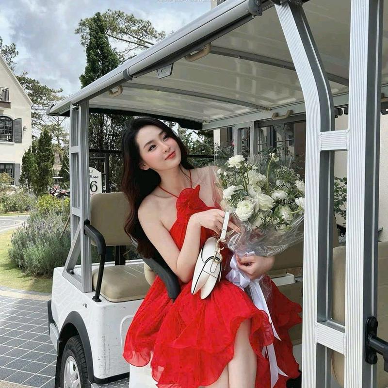SIÊU PHẨM ĐẦM VOAN DẬP LY 2 LỚP CÓ LÓT QUẦN LAI  & HOA CUỐN BIÊN 4 MÀU Y HÌNH 1