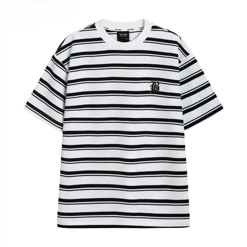 Áo Thun Sọc, Phong Cách Mơ Ước, Unisex, ngắn Tay, Cổ Tròn, SM059 Menswear Nam 3