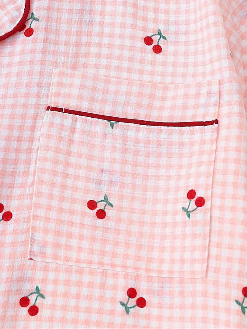 Product Introduction of Women's All Over Print Short Sleeve Top & Shorts Pyjama Two-piece Set, Casual Comfy Top  & Shorts Set, Ladies Sleepwear for All Seasons 8