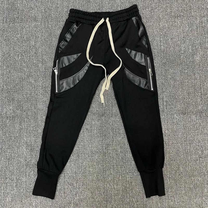 Quần Jogger Nam Vá da mix khoá 2 bên  khoá kéo chuẩn dáng dẹp chuẩn sport