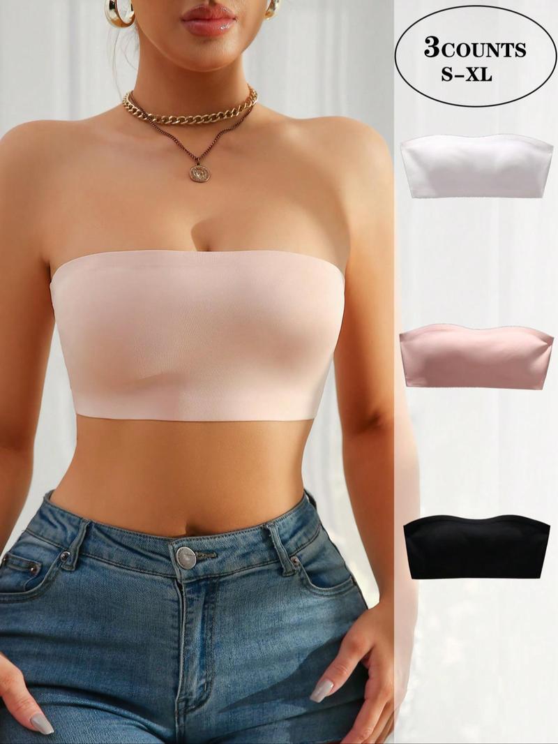 Product Introduction of Women's Solid Wireless Strapless Bandeau Bra, Soft Comfortable Breathable Bra, Women's Lingerie for All Seasons 5