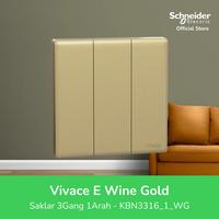 Gambar Schneider Electric Vivace E Saklar Lampu Wine Gold - 3 Gang 1 Arah 3G1A 16A - KBN3316_1_WG dari Schneider Electric Indonesia Kab. Bekasi 2 Tokopedia