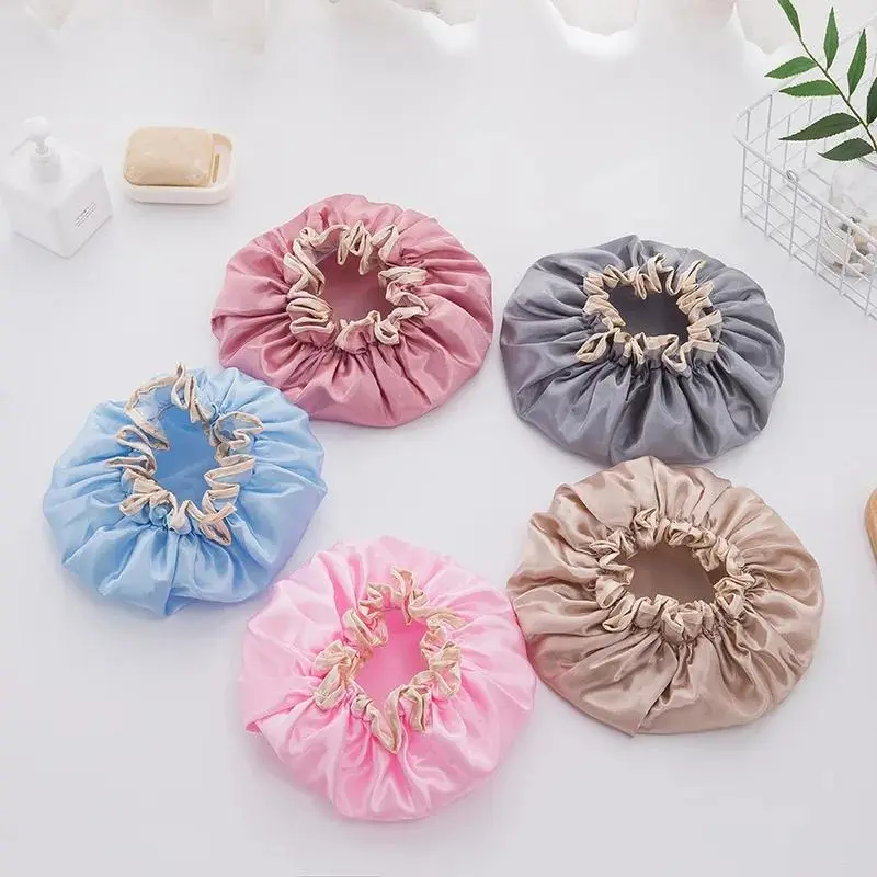 Mũ Tắm Nữ, Không Thấm Nước, Mũ Len Satin, Nắp Ca-Pô Tóc, Thích Hợp Cho Dầu Gội Đầu, Nhiều Mũ Tắm Có Sẵn, Đồ Dùng Phòng Tắm, Phụ Kiện Phòng Tắm 0