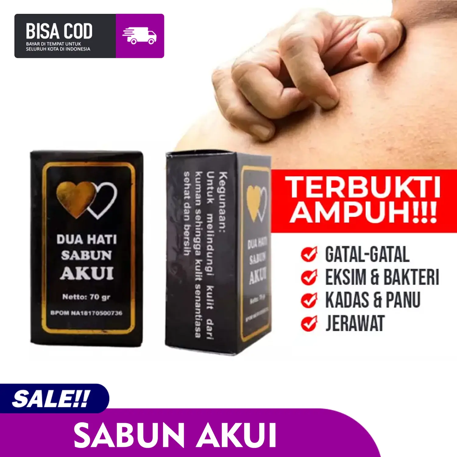 Sabun Belerang Dua Hati Sabun Akui 100% Original Penghilang Gatal