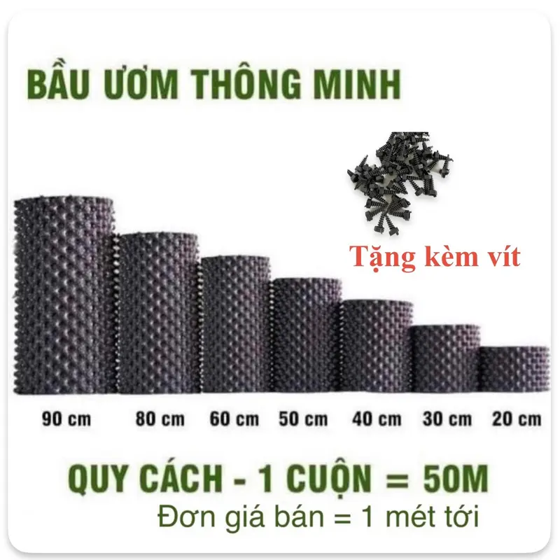 Bầu Ươm Rễ Cây Thông Minh ,Cao 20cm-90cm,Loại Dày, Nhựa PP Dẻo Siêu Bền,Giá Bán 1 Mét Tới. 0