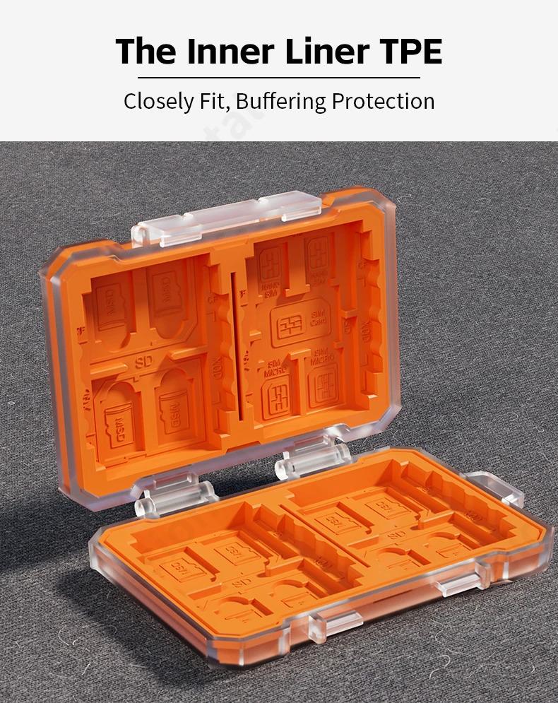Product Introduction of Memory Card Case ABS SD Microsd Card Holder Waterproof Anti-Static Storage Box for 4 SD Cards & 12 TF/Micro SD Cards 16