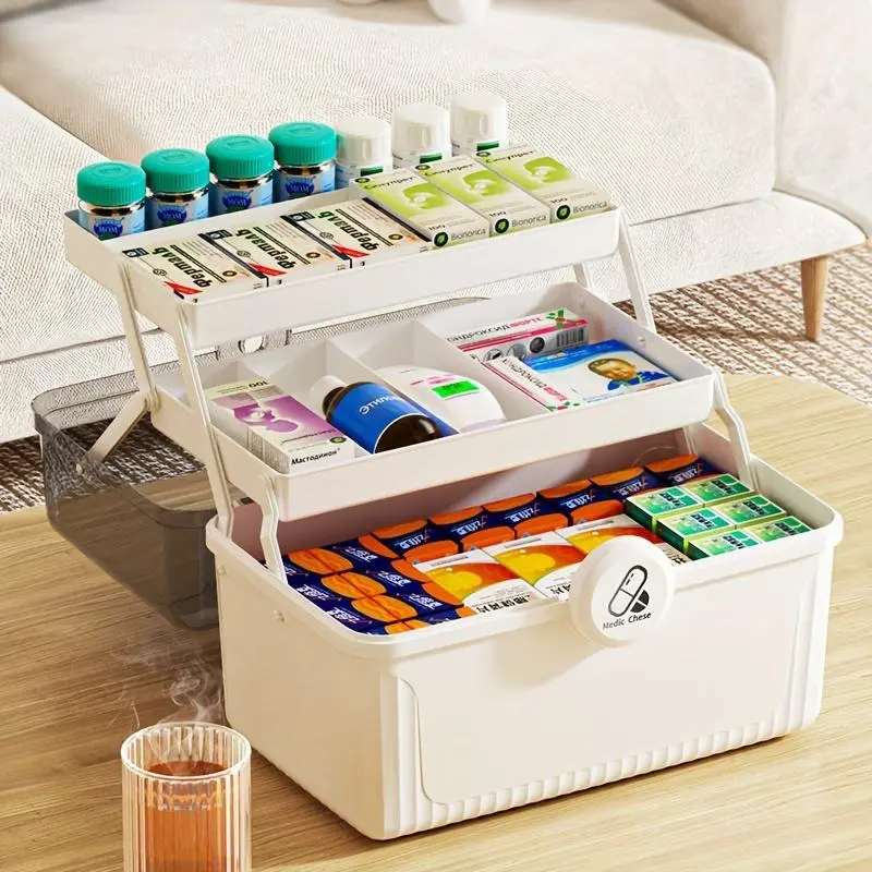 Large Capacity Empty Medicine Storage Box, 1 Count Multi-layer Medicine Storage Box, Household Medicine Box for Home Dormitory Office Outdoor
