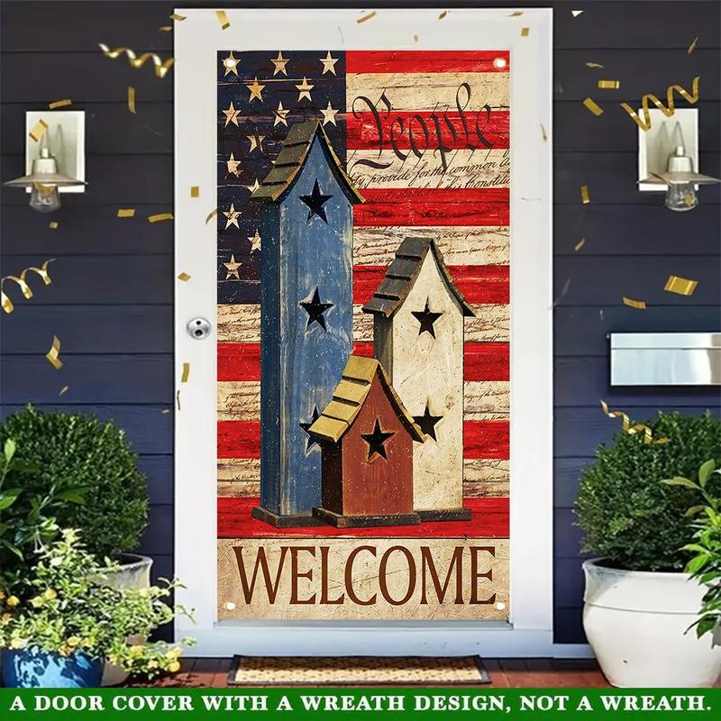 Product Introduction of Rustic Americana Welcome Door Cover, 35.4x70.8 Inch Welcome Door Curtain, Event Photos, Atmosphere Enhancement, and Door Decor 8