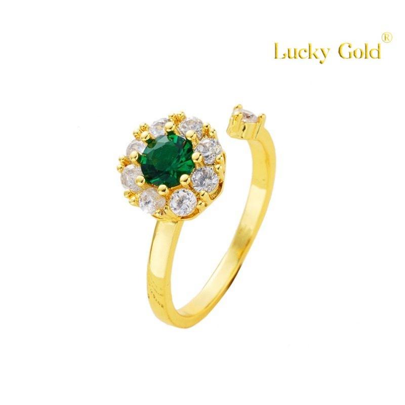 Product Introduction of [Lucky K Gold] 18K Gold Zircon Super Flash Ring Necklace Set No Color Fading Women's Jewelry 81