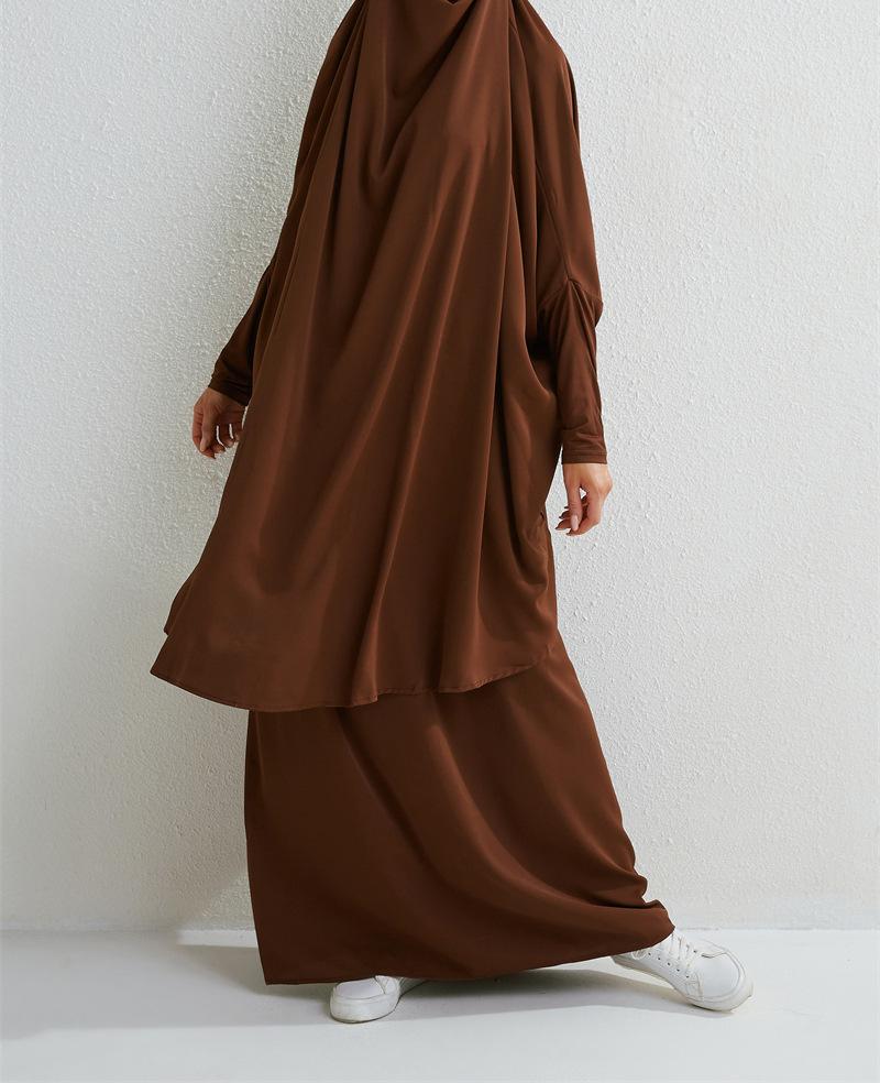 Product Introduction of Two-Piece High-Quality Large Size Clothing, Women's Clothing, Clothing Apparel, Solid Color Long Sleeve Skirt Long Robe 12