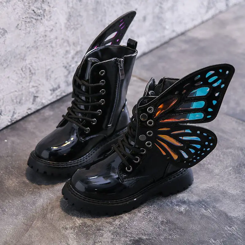 [JEWELS KIDS] PARRIS BUTTERFLY BOOTS/SEPATU BOOTS FASHION ANAK TANGGUNG /SEPATU BOOTS KOREA ANAK/SEPATU SILVER 4