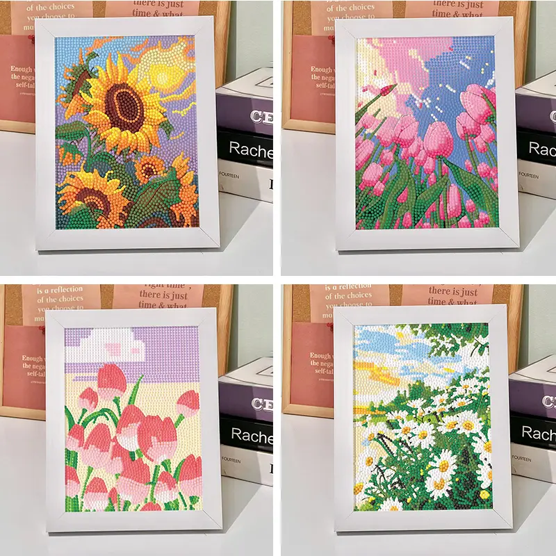 Multi-size DIY diamond picture Frame tabletop Art Deco handmade pieces Educational toys for children or gifts for couples