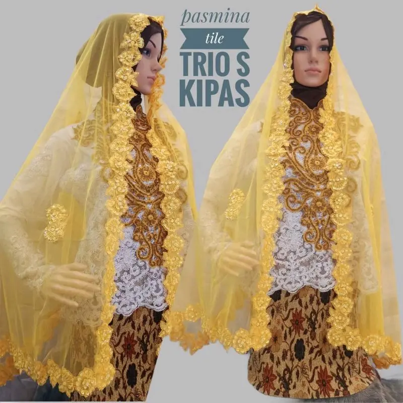 [TERMURAH] Selendang Bordir Payet || selendang akad || Selendang Pengantin Payet