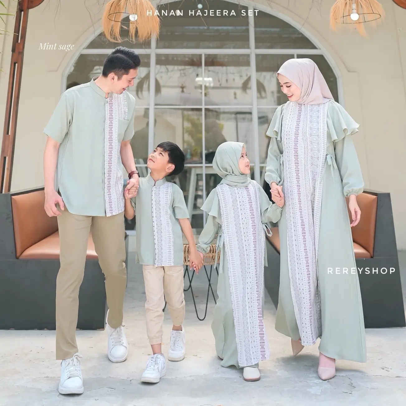 Rereyshop Hajeera Dress Wanita Terbaru Sarimbit Ramadhan Dress Couple Nyaman Adem One Set Family Best seller Baju Gamis Muslim