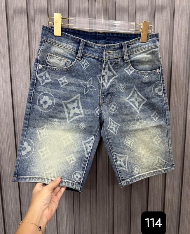 Quần Short  Jean  Nam Chất Bò Chẻ Thân Co Dãn Phối Logo Mới Phong Cách Trẻ Trung Năng Động Menswear