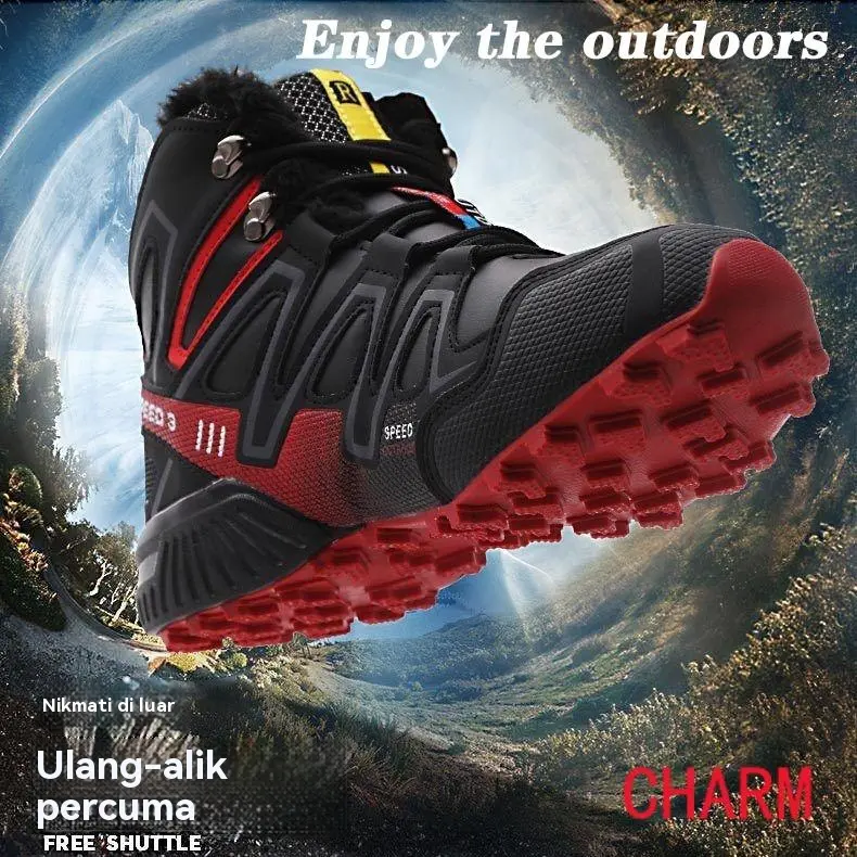Kasut Menunggang Motosikal Lelaki, Kalis Kejutan, Anti-Perlanggaran, But Pendek, Baldu Hangat, Sesuai untuk Perlumbaan dan Musim Sejuk, Penunggang Kapas, Kualiti Asal, [Warna Hangat], wkb6 Outdoor Shoes kasut  sarung  separuh  kulit choctop  loafer Boots