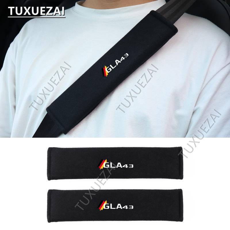 For Mercedes Benz GLA43 Car Seat Belt Safety Belt Shoulder 2Pcs Car Seatbelt Shoulder Protector Cover Safety Belt Shoulder Cover 1