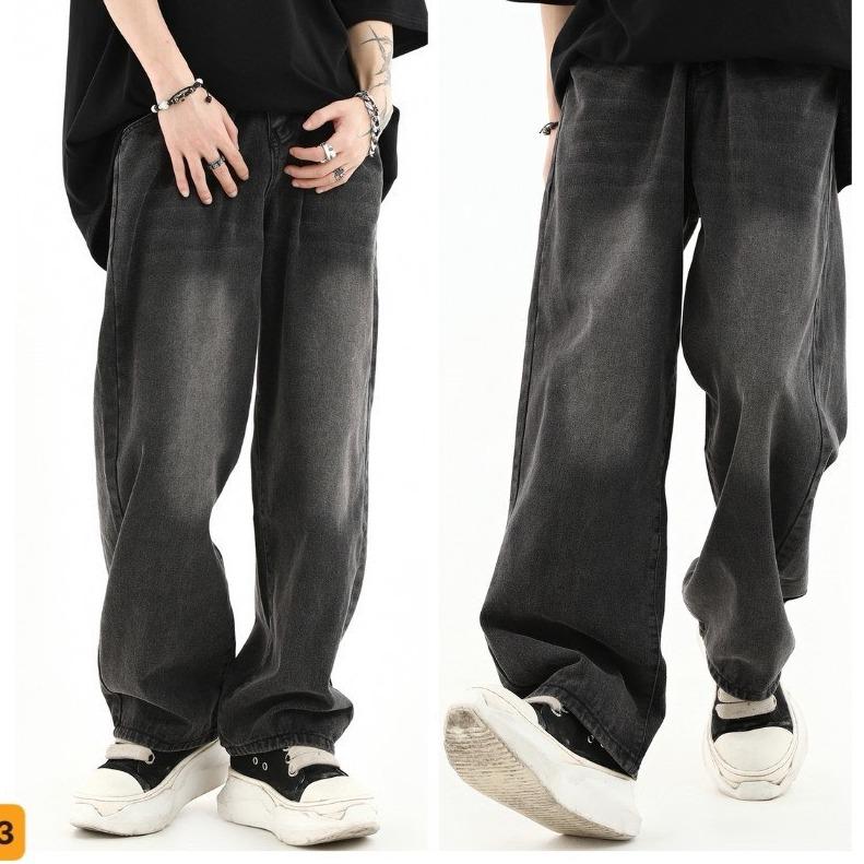 M802 Quần baggy nam ống xuông màu xám chất vải denim Fashion 24h M802  Menswear Ong Pants (48kg-75kg)