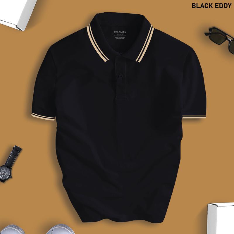 Áo Polo EDDY PHỐI CỔ CVC Chất Cao Cấp cổ bẻ BASIC sang trọng, lịch lãm, thoáng mát - POLOMAN 0