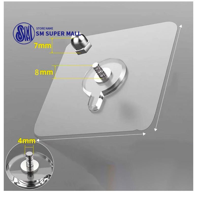 【SM Mall】Versatile Wall-Mounted Solution - 1 Pair Creative Mother-Child Hooks - Transparent, Waterproof, for All Surfaces (In-Demand Household Hook) 6