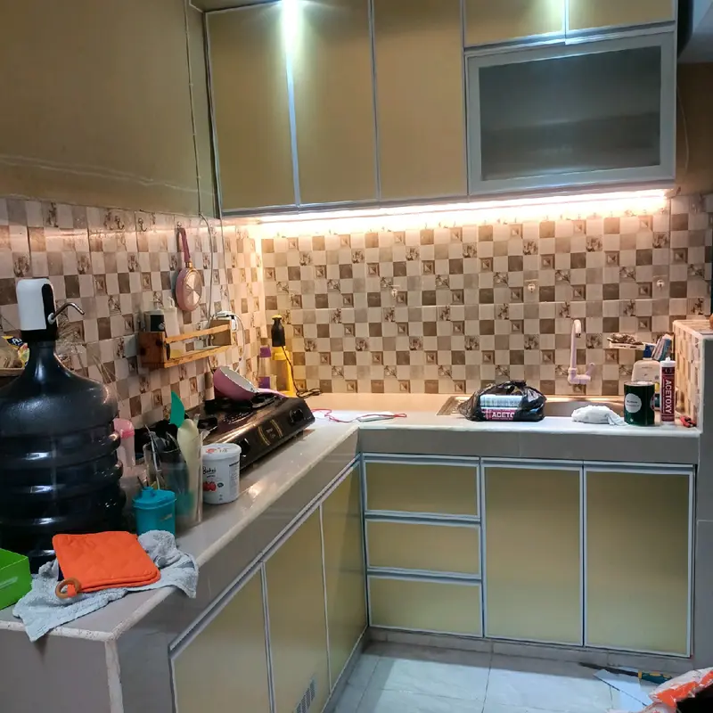 kitchen set aluminium alumunium anti rayap Minimalis Rak Furniture 2