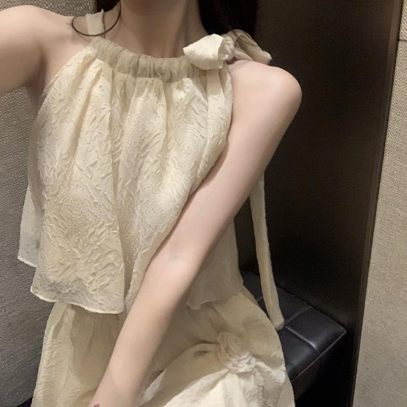 Product Introduction of Áo Hai Dây Thiết Kế Ngọt Ngào Nhẹ Nhàng Kiểu Pháp, Dành Cho Nữ, Bộ Đồ Hai Mảnh Váy Cao Cấp Hàng Mới Về Mùa Hè 2024 Top 28