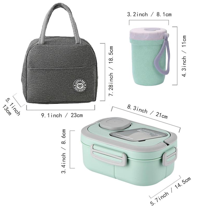 Multi-grid Lunch Box with Spoon, 1/3pcs Portable Food Container Set, Lunch Box & Bento Box for School Office Outdoor Picnic 1
