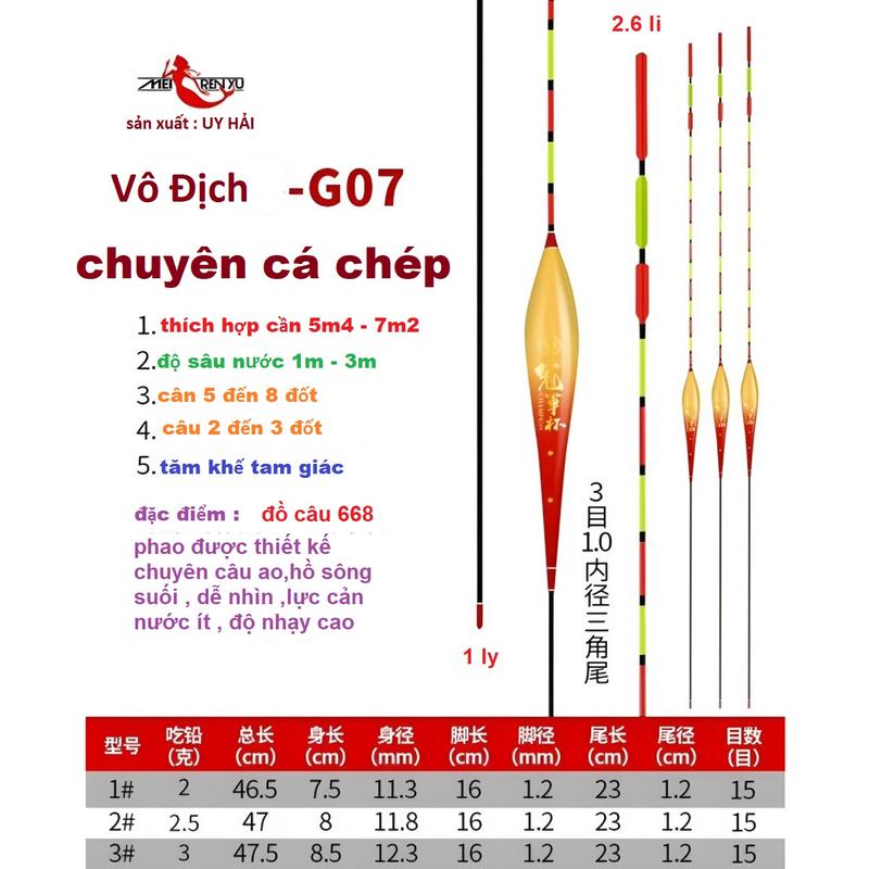  Phao Câu Đài  Mỹ Nhân Ngư G07 chuyên Câu Cá chép Đi Câu Bắt Cá Fishing Đồng 