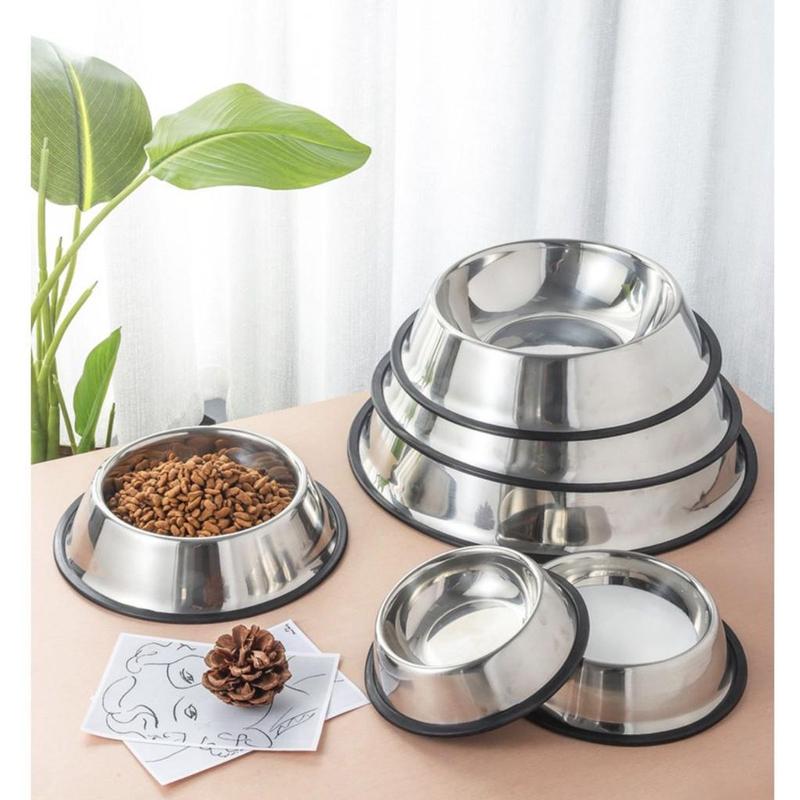 Bát inox trắng đựnġ thức ăn cho chó mèo