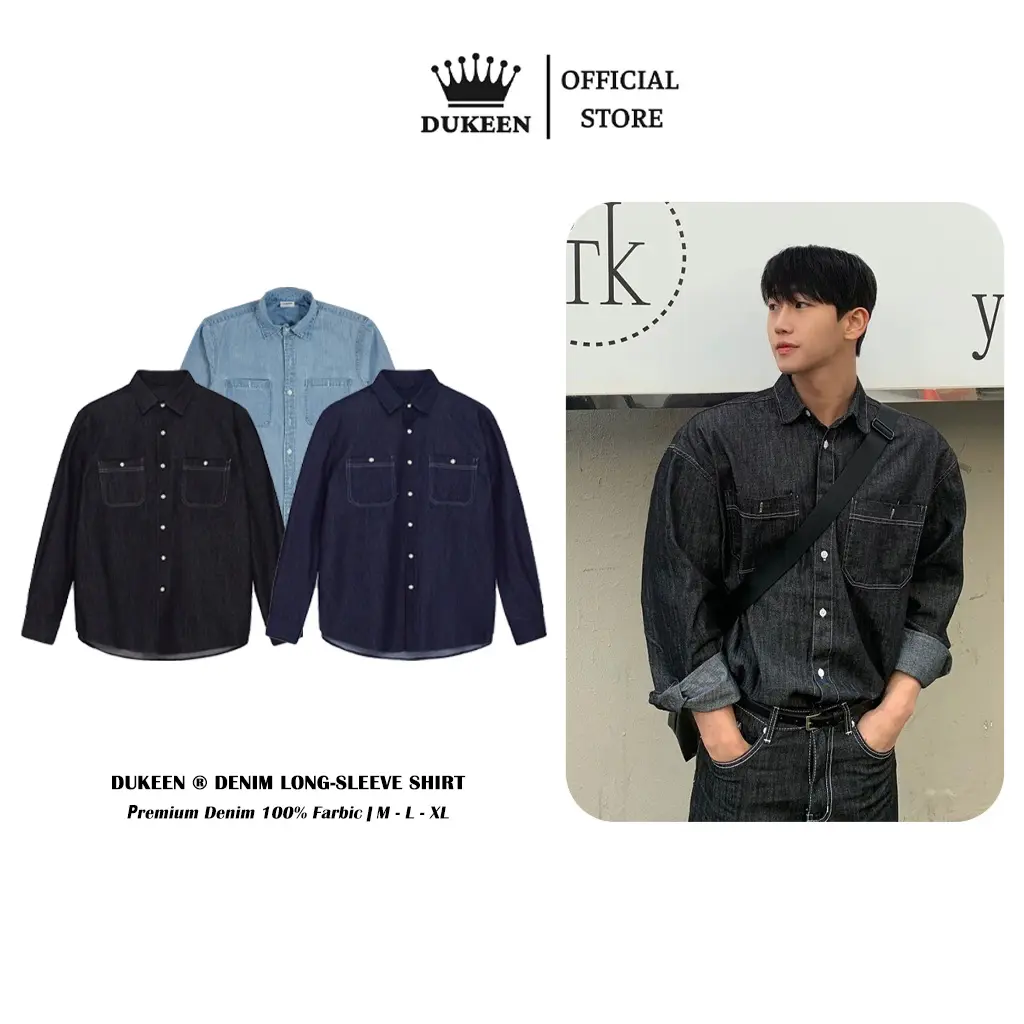 Áo sơ mi Denim Dài Tay Premium Nam Nữ Local Brand DUKEEN SM050 Menswear Unisex