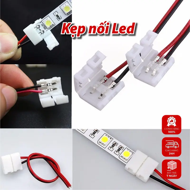 Đầu Nối Led Dây 12v, Kẹp Nối Led Dây 8mm Nối Thẳng, Góc L, Ngã ba, Ngã Tư 0