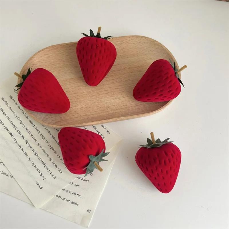 Strawberry ring box jewelry box earring necklace packaging box 0