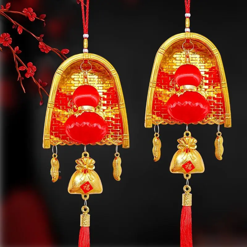 Make a fortune small dustpan gold dustpan hanging gold bucket fortune small gourd New Year pendant housewarming new house festive arrangement