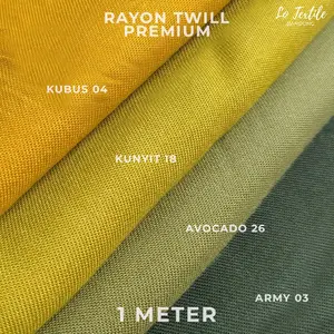 Kain Rayon Twil Polos Murah Eceran Bahan Dress Kemeja Koko Daster Katun Premium