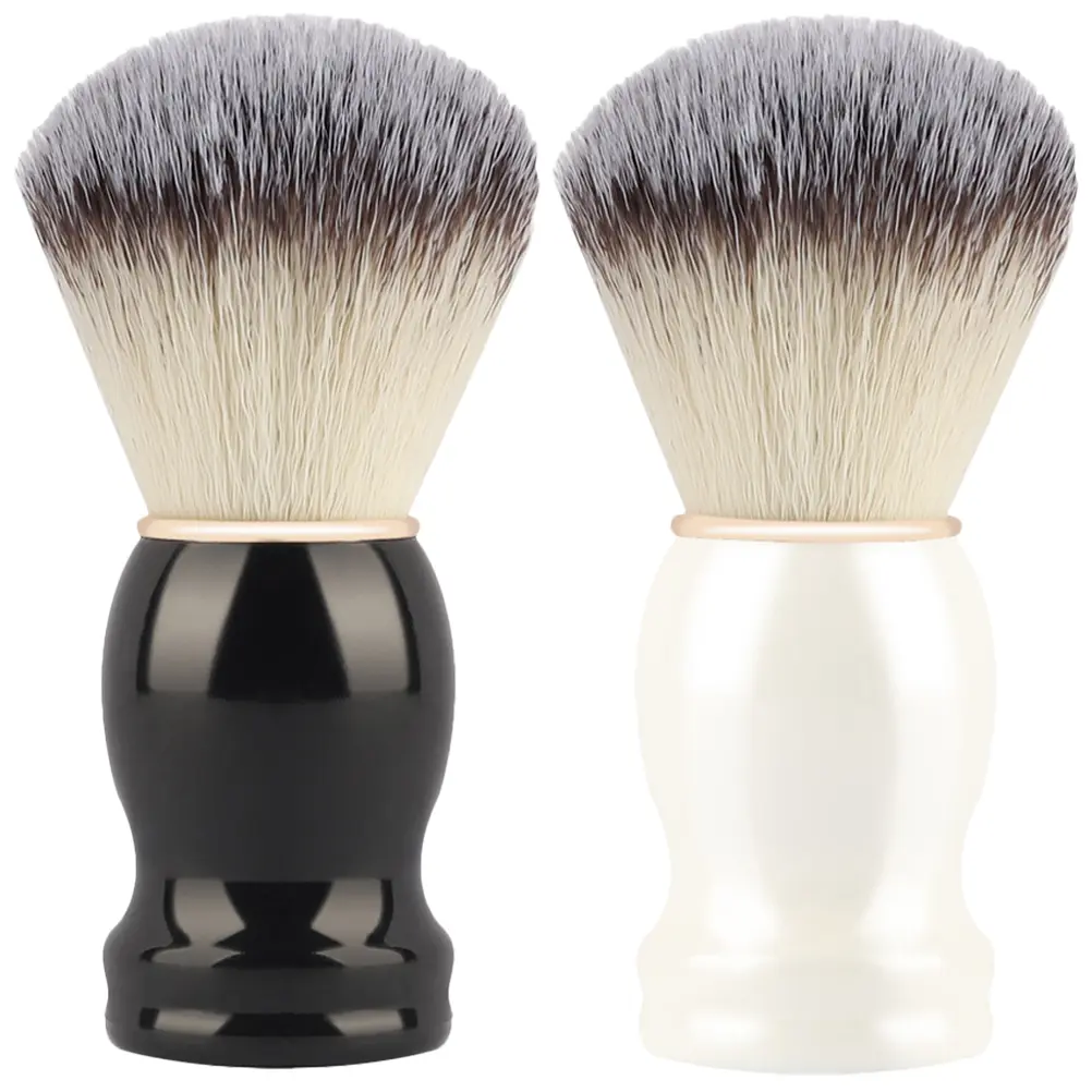 Manual Shaving Brush for Soap Mustache Facial Tool Tools Men Accessories Beard Fiber Wool 10.5x3.3cm 2 Pcs