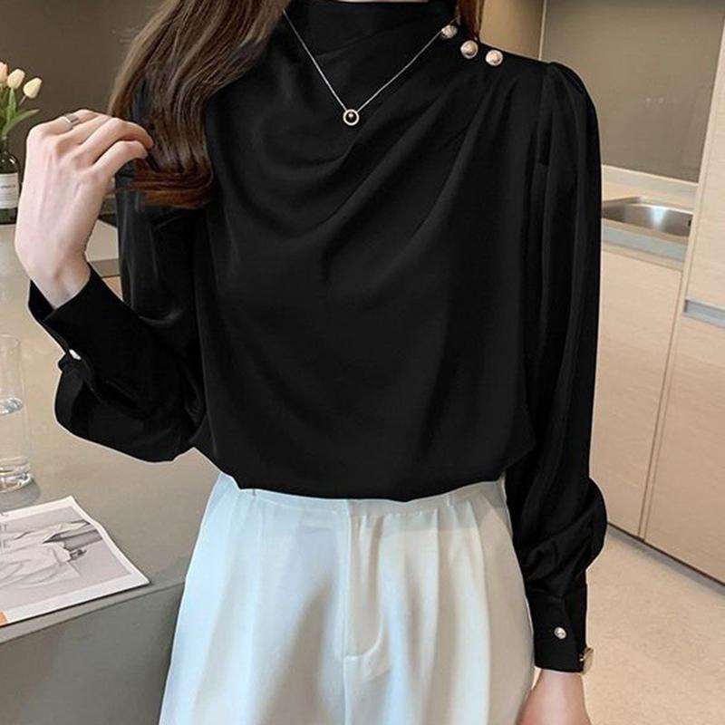 [LOY] Eye-catching Women Blouse Easy Match Polyester Loose Long Sleeve Women Pullover Top for Daily 2