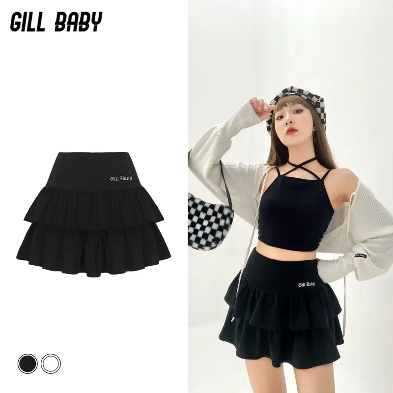 Chân váy tầng xoè HIGHTEEN xếp ly 2 tầng dễ thương có quần bảo hộ GILL BABY 0
