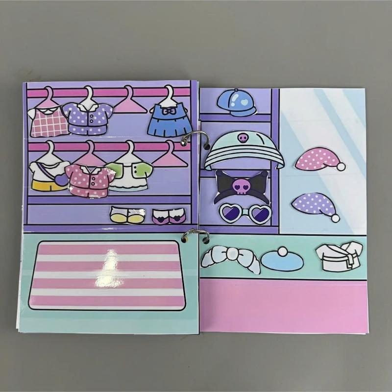 Đồ Chơi Bóc Dán Búp Bê - Game Book my melody & Kuromi House - Học Liệu Bóc Dán Thủ Công Kuromi- Trò chơi thủ công 5