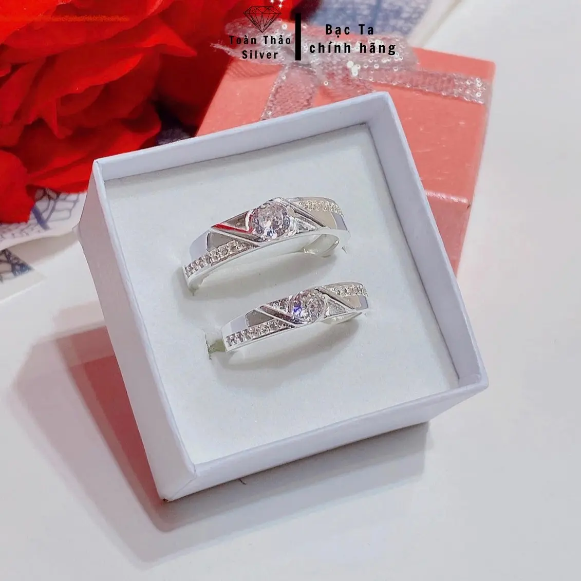 Nhẫn đôi mẫu thiết kế không kèm hộp như ảnh mẫu NĐ094