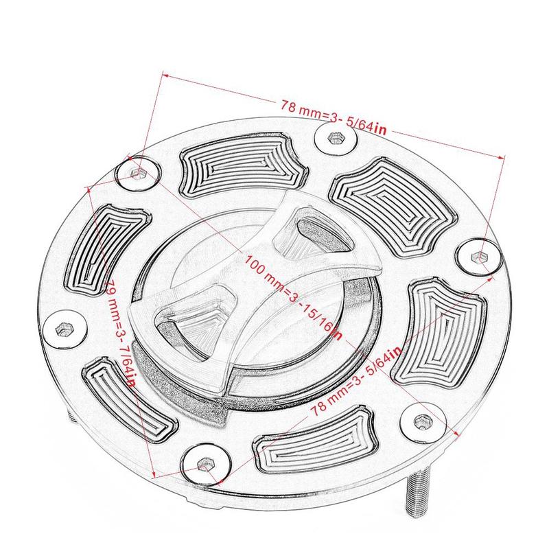 Nắp Bình Xăng Nhiên Liệu Xe Máy, Ninja250 Ninja300, Cho Kawasaki Ninja 250 300, EX250 EX300 ER250 ER300 Z250 Z300, Phụ Kiện Mũ Dầu 4