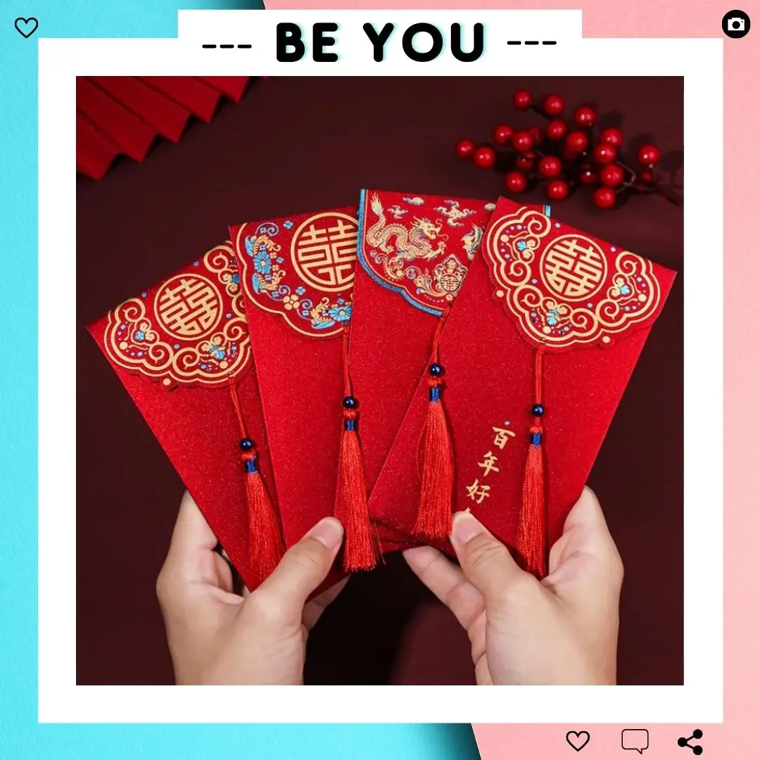 Bao Lì Xì Đỏ Mừng Năm Mới Phong Cách Sang Trọng, Phù Hợp Cho Ngày Cưới /Quà Tặng, Lì Xì Tết - Beyou
