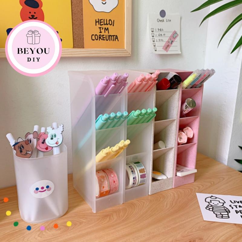  Hộp Nhựa Đựng Bút Và Đồ Trang Điểm 4 Tầng Để Bàn Tiện Dụng BEYOU Phong Cách Nhật Bản 