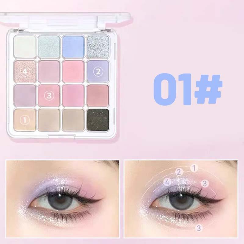 Bảng Phấn Mắt, 16 Màu, Màu Nude, Lâu Trôi, Lấp Lánh Và Lì, Mỹ Phẩm Trang Điểm Lung Linh, [Thanh Toán Khi Nhận Hàng] 2