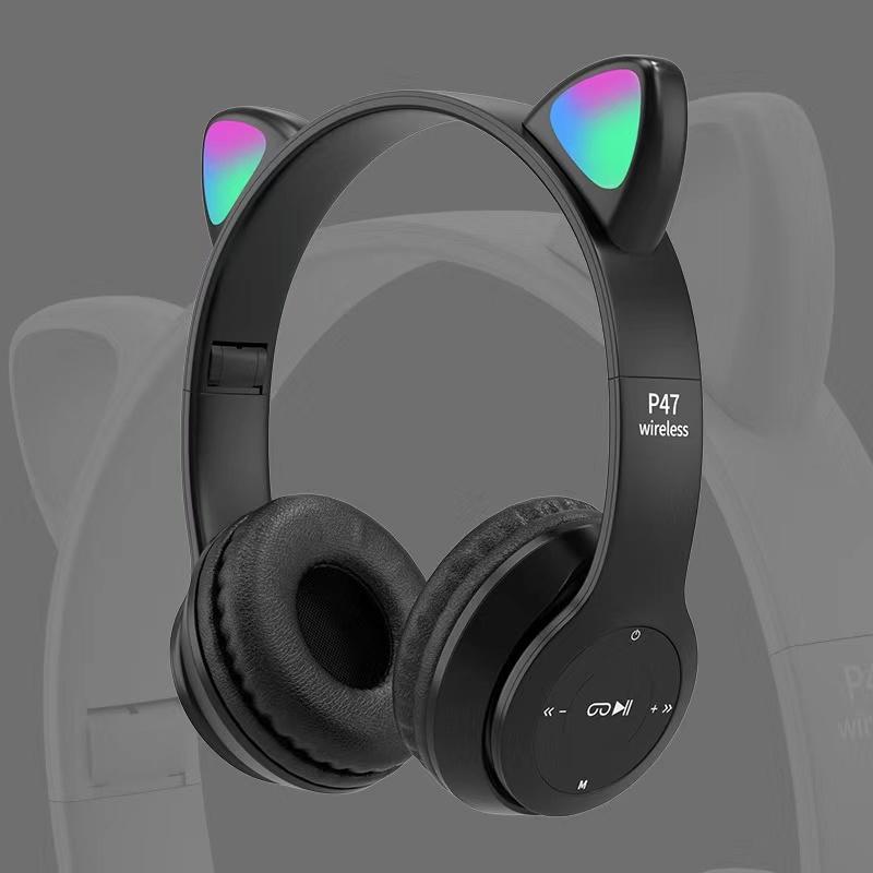 Headphone Bluetooth Wireless Dengan Mikrofon Headset Headphone With Mic Earphone Led 4