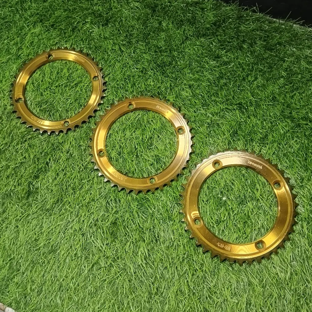 GEAR BELAKANG 38/39/40T KLX/KAWASAKI KLX 428 38T 39T 40T GEAR BELAKANG GOLD HOGAMA