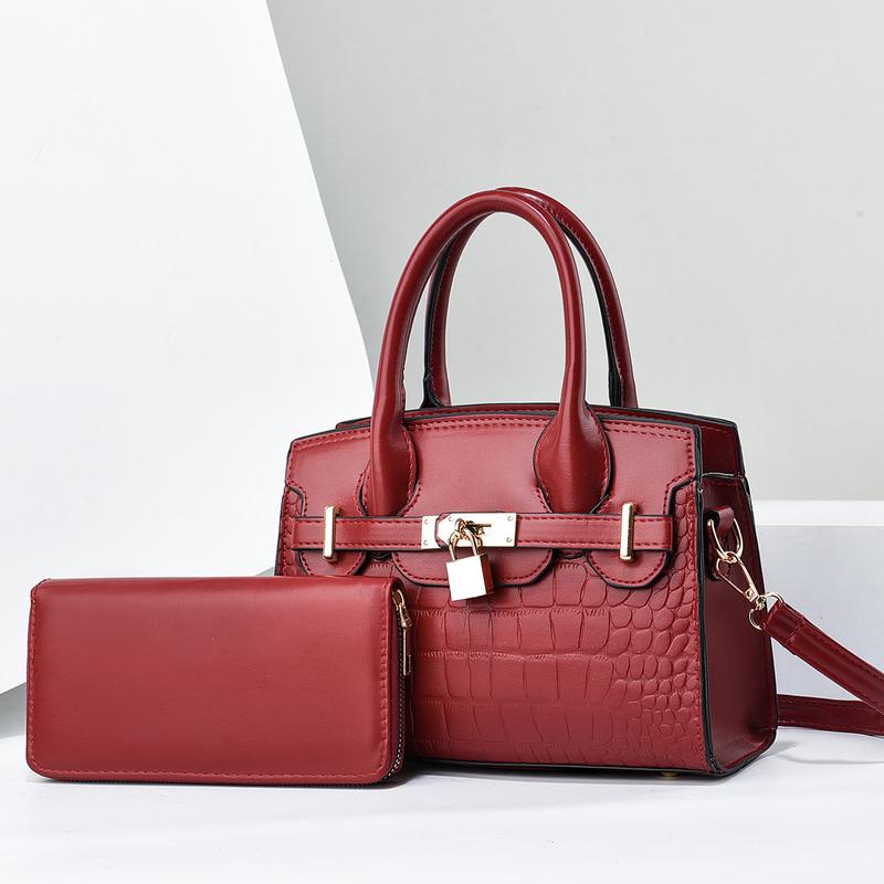 Product Introduction of Factory Direct Sales Large Capacity Handbag Two-Piece Women's Bag High Sense Simple Fashion Messenger Bag Western Style All-Matching 6