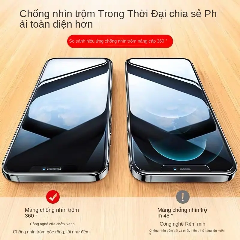 Phim Kính Cường Lực Chống Nhìn Trộm, 360 Độ, Chống Vân Tay, Chống Trầy Xước, Chống Cháy Nổ, Thích Hợp Cho iPhone 11 / 12 / 13 / 14 / 15 / 16pro Max, Phim Điện Thoại Di Động Phụ Kiện xidu  case ốp  bảo 2