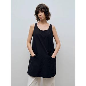 Round Neck Wide Straps Long Vest for Everyday Wear