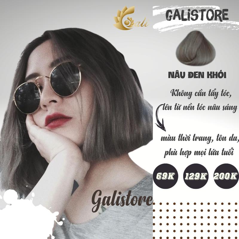  Thuốc nhuộm tóc đen nâu khói nhuộm tóc nâu đen không cần tẩy kèm oxy trợ nhuộm Galistore Đổi Màu Tóc 
